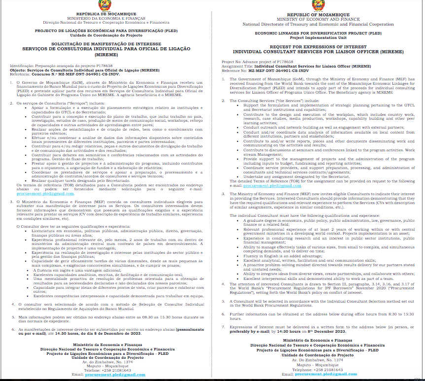 Expression of Interest for Consultancy Services for the